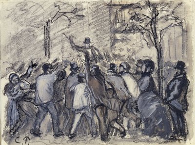 Urban uppror i Paris av Camille Jacob Pissarro