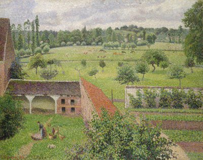 Se genom ett fönster, Eragny av Camille Jacob Pissarro