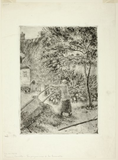 Kvinna som tömmer en skottkärra av Camille Pissarro