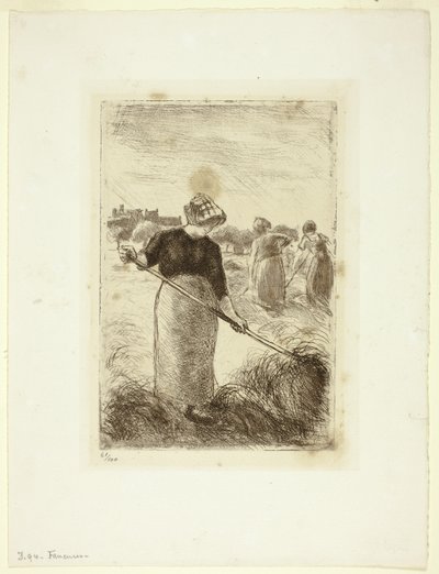 Kvinnor som kastar höet av Camille Pissarro
