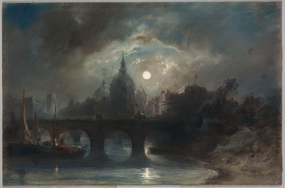 Utsikt över en stad på natten, 1831. av Camille Roqueplan