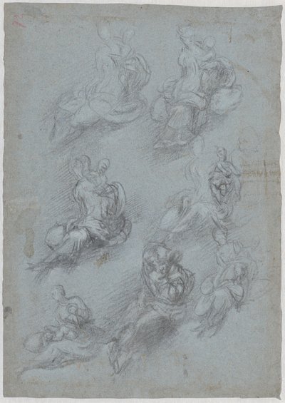 Studier för jungfrun och barnet (recto) av Camillo Boccaccino