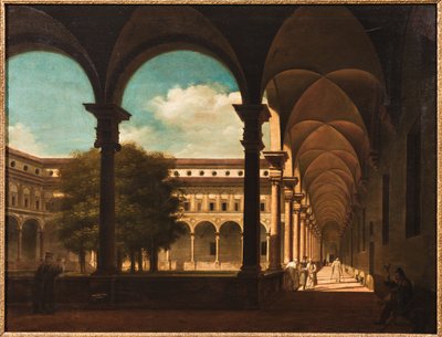 Sjukhus i Milano (olja på duk) av Camillo Crespolani