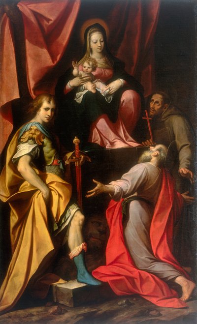 Madonna med barn och heliga Vitale och Jerome, verk av Camillo Procaccini, konserverat på Galleria Estense i Modena av Camillo Procaccini