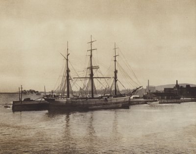 Hamnen vid Hochelaga, gammaldags skonare fortfarande i drift (svartvitt foto) av Canadian Photographer