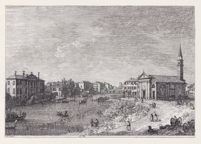 Al Dolo (At Dolo), från serien Vedute (Views) av Canaletto (Giovanni Antonio Canal)