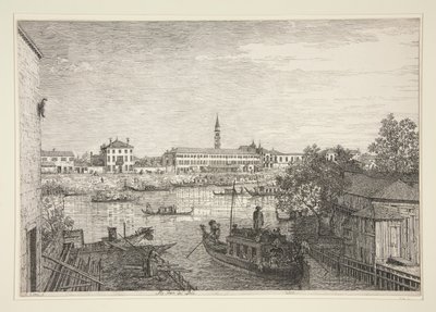 Ale Porte del Dolo (At the Locks of Dolo), från serien Vedute (Views) av Canaletto (Giovanni Antonio Canal)