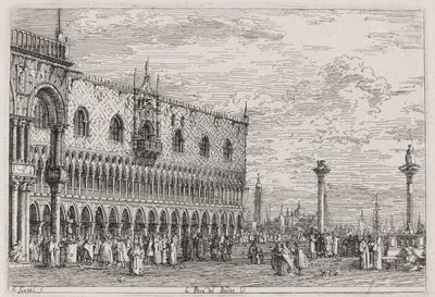 Piera del Bando. V. (The Piera del Bando. V [enice]), från serien Vedute (Views) av Canaletto (Giovanni Antonio Canal)