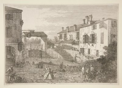 Le Porte del Dolo (The Locks of Dolo), från serien Vedute (Views) av Canaletto (Giovanni Antonio Canal)