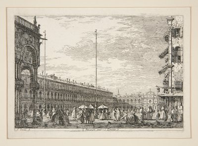Le Procuratie Nuove e S. Ziminian V. (The Procuratic Nuove and the Church of San Geminiano, Venedig), från serien Vedute (Views) av Canaletto (Giovanni Antonio Canal)