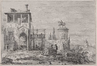 Ryttarmonumentet, från serien Vedute (Views) av Canaletto (Giovanni Antonio Canal)