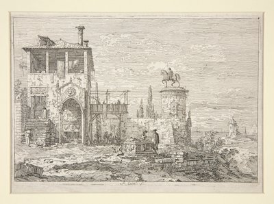 Ryttarmonumentet, från serien Vedute (Views) av Canaletto (Giovanni Antonio Canal)
