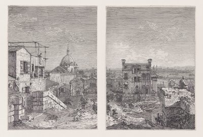 Huset med inskriften, från serien Vedute (Views) av Canaletto (Giovanni Antonio Canal)