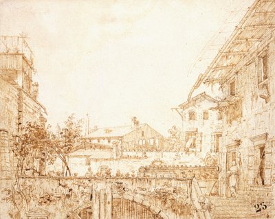 Utsikt över en terrass i Padua, av Giovanni Antonio Canal