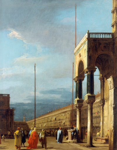 Canaletto - Torget i nordvästlig riktning med San Marco-kyrkan ca 1723-24 av Canaletto