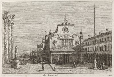 Imaginary view of S. Giacomo di Rialto [övre höger] av Canaletto