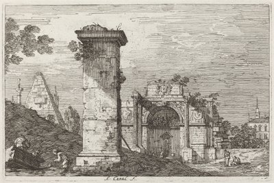 Landskap med ruinerade monument [höger], ca. 17351746. av Canaletto