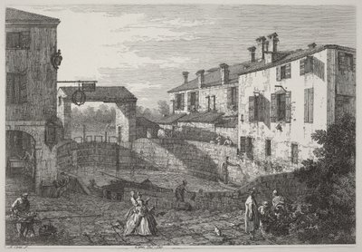 Portarna till Dolo av Canaletto