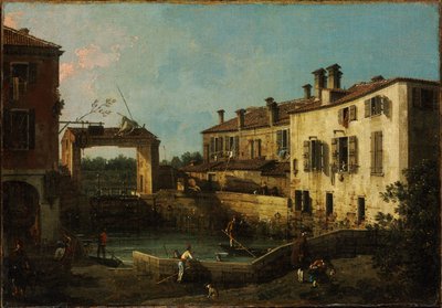Lås nära Dolo av Canaletto