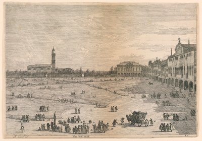 Prà della Valle (Prato della Valle, Padua), från Vedute, andra hämtade från andra ställen av Canaletto