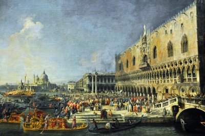 Mottagning av den franske ambassadören i Venedig av Canaletto