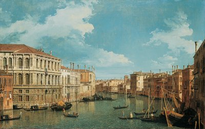 Canal Grande, Venedig, med utsikt mot nordväst, med Palazzo Pesaro, Palazzo Foscarini och toppen av S. Stae till vänster och Palazzo Vendramin-Calergi och S. Marcuola till höger av Giovanni Antonio Canal