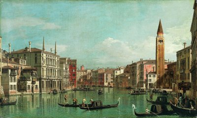 Canal Grande, Venedig, med utsikt mot sydost, med Campo della Carità till höger, 1730-talet. av Giovanni Antonio Canal