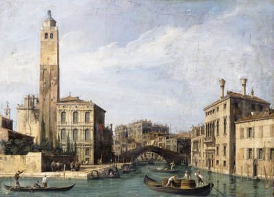 Canal Grande med San Geremia, Palazzo Labia och ingången till Cannaregio, ca 1726-1730 av Giovanni Antonio Canal