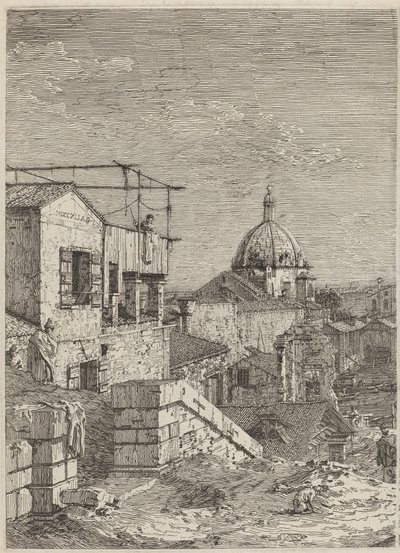 Huset med inskriptionen [vänster], 1741. av Canaletto