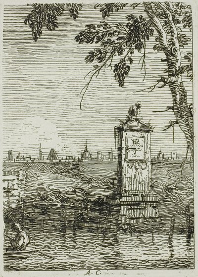 Det lilla monumentet, från Vedute av Canaletto