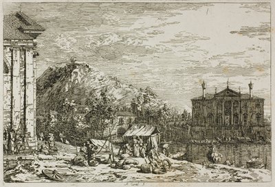 Marknaden i Dolo, från Vedute av Canaletto