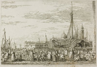 Marknaden på Molo, från Vedute av Canaletto