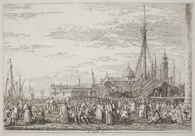 Marknaden på Molo [uppe till vänster] av Canaletto