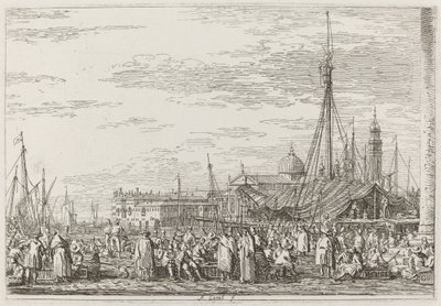 Marknaden på Molo [övre till vänster], ca. 17351746. av Canaletto