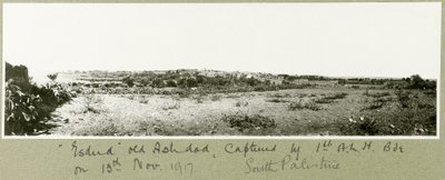 Esdud, gamla Ashdod, tillfångatagen av 1:a A.L.H. Brigade den 13 november 1917 av Capt. Arthur Rhodes