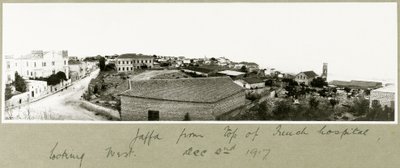Jaffa från toppen av det franska sjukhuset blickar västerut, 2 december 1917 av Capt. Arthur Rhodes