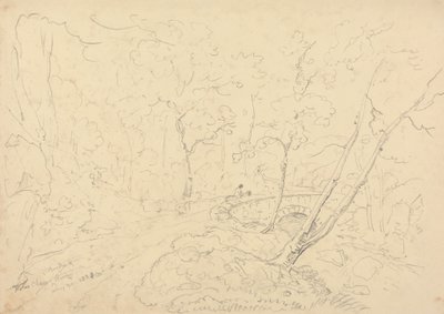 Holne Chase Bridge and River, 30 maj 1833 av Capt. Thomas Hastings