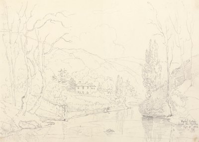 Rydalstuga från bron, 8 februari 1836 av Capt. Thomas Hastings