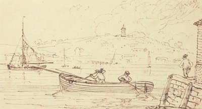 Sketch of Boatmen, West Cowes, 16 februari 1826 av Capt. Thomas Hastings