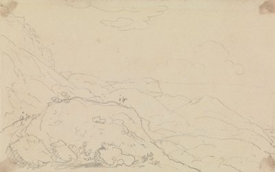 Skiss av Cliff and Hills nära stranden av Capt. Thomas Hastings