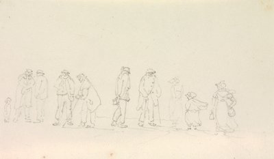 Skiss av en grupp människor av Capt. Thomas Hastings