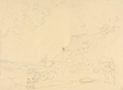 Skiss över en Hillside Bastion, Isle of Wight av Capt. Thomas Hastings