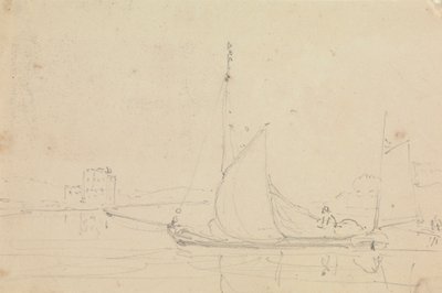 Skiss av en segelbåt av Capt. Thomas Hastings