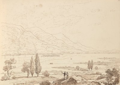 The Lower Lake från Lord Kenmares, Killarney, september 1841 av Capt. Thomas Hastings
