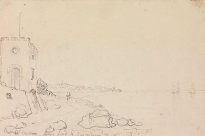 West Cowes från Lord Henry Seymours badhus, oktober 1825 av Capt. Thomas Hastings