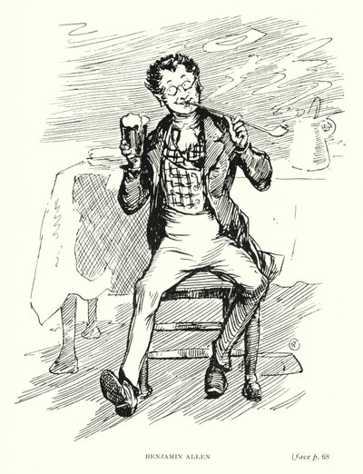 Dickens karaktär: Benjamin Allen (litho) av Captain Edward Henry Handley Read