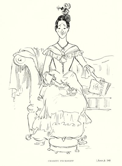 Dickens karaktär: Charity Pecksniff (litho) av Captain Edward Henry Handley Read