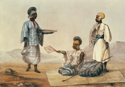 Black people of Soudan, tallrik från A Narrative of Travels in Northern Africa graverad av M. Gauci (fl.1810-46) 1821 av Captain George Francis Lyon