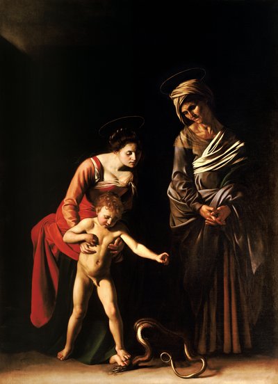 Madonna und Kind mit der heiligen Anna von Michelangelo Merisi da  Caravaggio