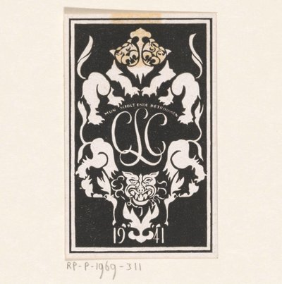 Ex libris av Carel Lion Cachet av Carel Adolph Lion Cachet